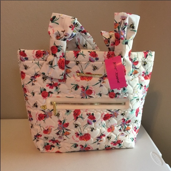 Betsey Johnson Handbags - Betsey Johnson Floral Nylon Tote with Snap Closure